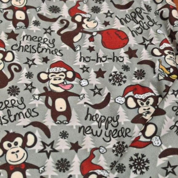 Kids Monkey Christmas New Years Leggings New - Picture 2 of 3